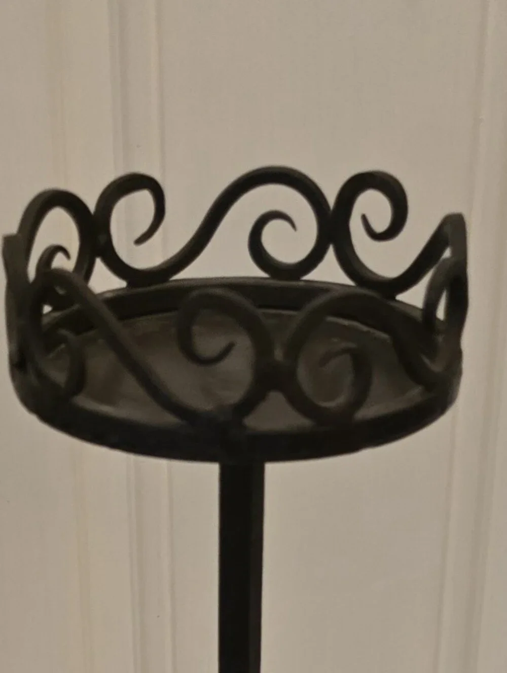 Candle Holder Pedestal Floor Pillar Vintage Metal 30 Inches Tall Cup Holder